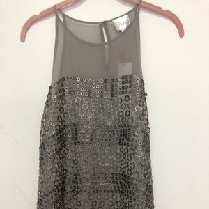 NWT Parker silver and gray tank with leather